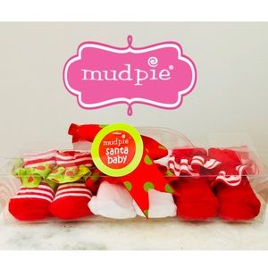 🎅🏼 Mud Pie Santa Baby  🍼 Socks Size 3 Mos. 🎅🏼